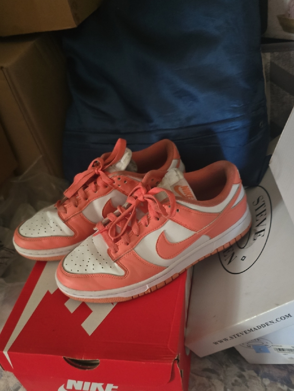 Nike Women's Low-Top Sneakers in Coral and White